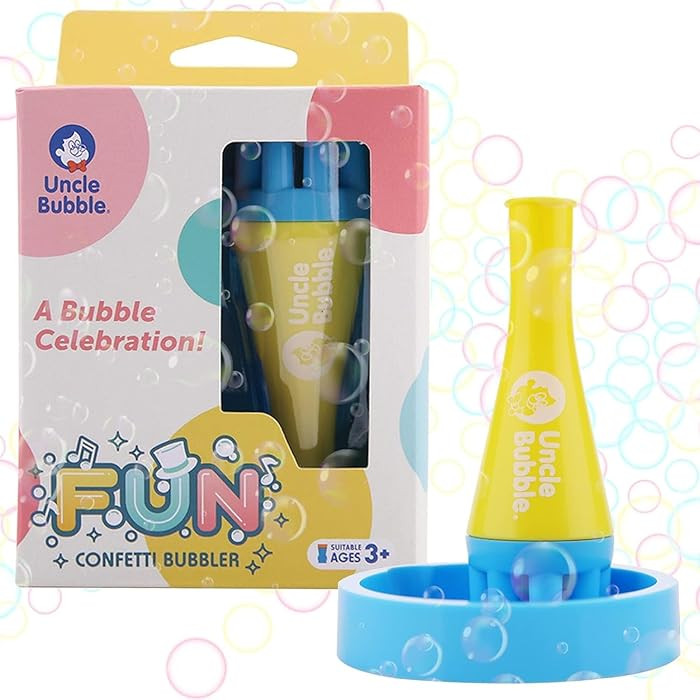 Uncle Bubble Mini Bubble Blower - Non Toxic Bubble Toy for Toddlers and Kids, Confetti Bubbler, F... | Amazon (US)