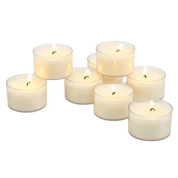 Stonebriar Unscented Long Burning Clear Cup Tea Light Candles with 6-7 Hour Burn Time, 96 Pack, W... | Walmart (US)