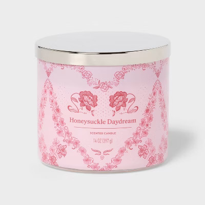 3 Wick Lidded Honeysuckle Daydream Jar Candle 14oz - Threshold™ | Target