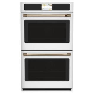 Cafe30 in. Smart Double Electric Smart Wall Oven with Convection Self-Cleaning in Matte White(82) | The Home Depot