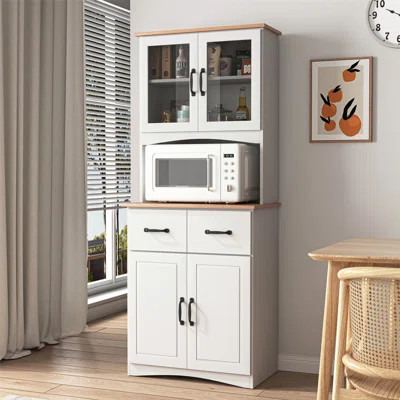 Versatile Wooden Kitchen Cabinet with Ample Storage and Adjustable Shelving for Organized Kitchen Spaces. | Wayfair North America