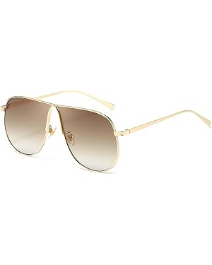 Oversized Aviator Sunglasses for Women Men Trendy Gold Metal Sun Glasses for Fishing Driving with... | Amazon (US)