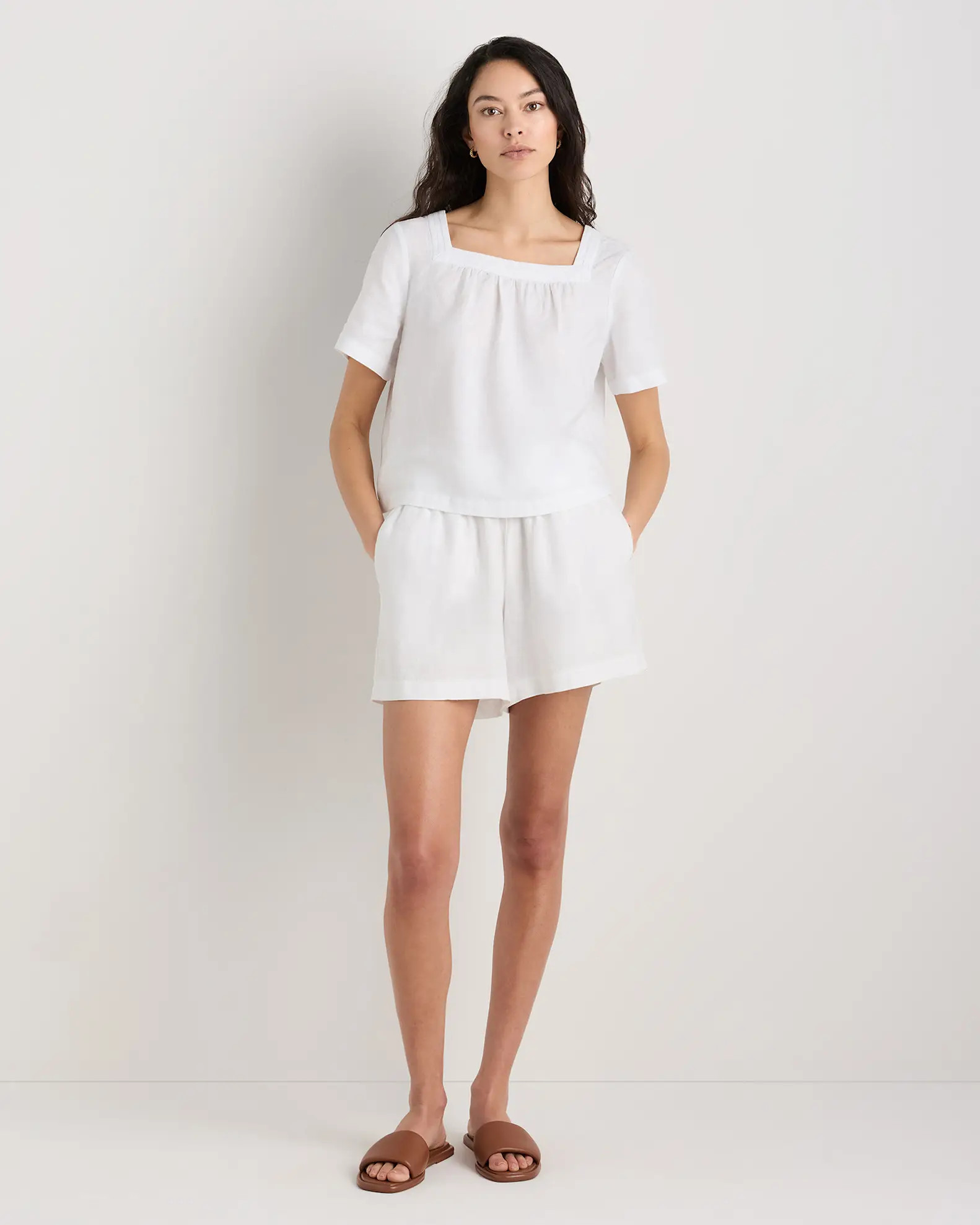 100% European Linen Square Neck Swing Top | Quince