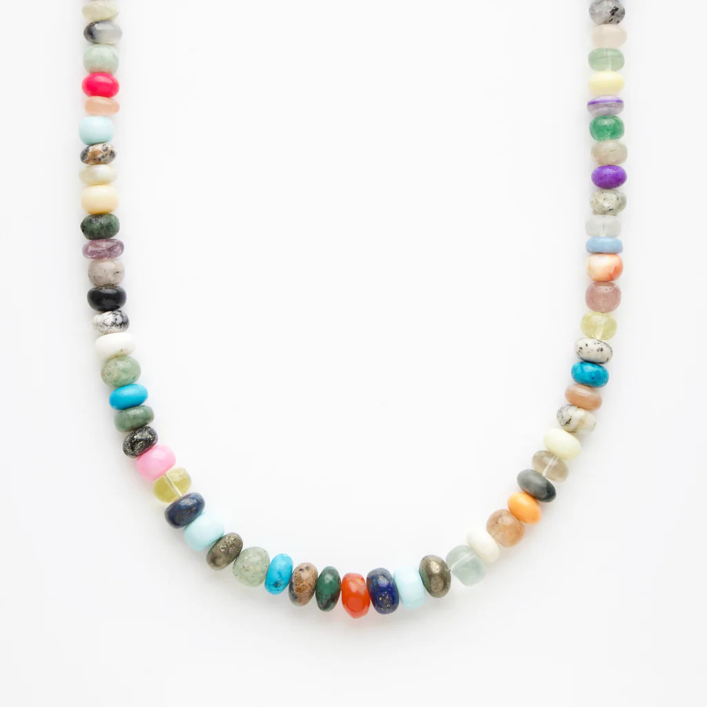 Mixed Agate Multi Coloured Beaded Necklace | Carrie Elizabeth