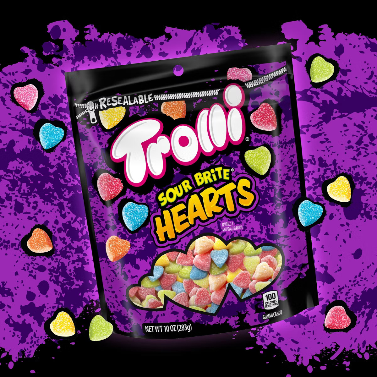 Trolli Valentine's Sour Brite Gummi Hearts - 10oz | Target