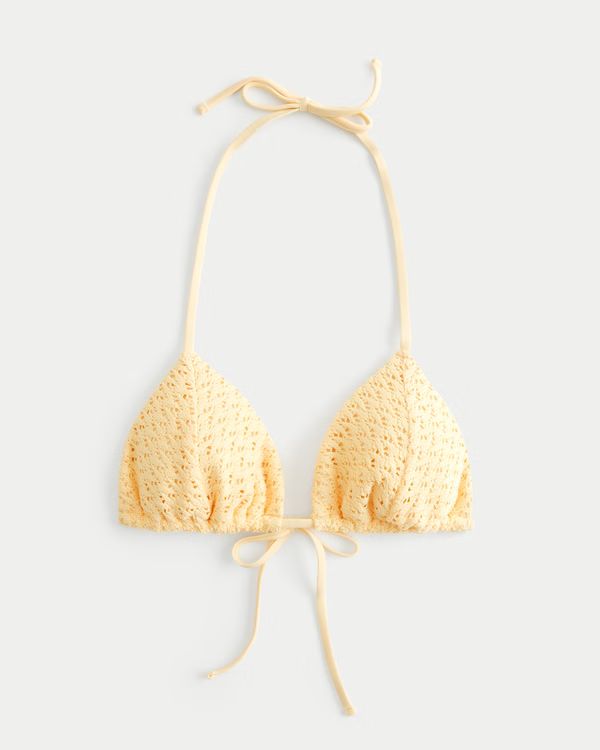 Women's Crochet-Style String Triangle Bikini Top | Women's Swimwear | HollisterCo.com | Hollister (US)