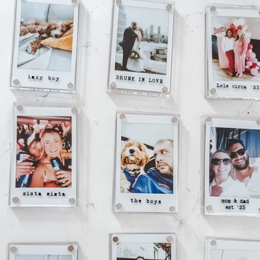 Fridge Magnet Personalized Custom Polaroid Instax MINI Acrylic Photo Frame Wedding Anniversary Bi... | Etsy (US)