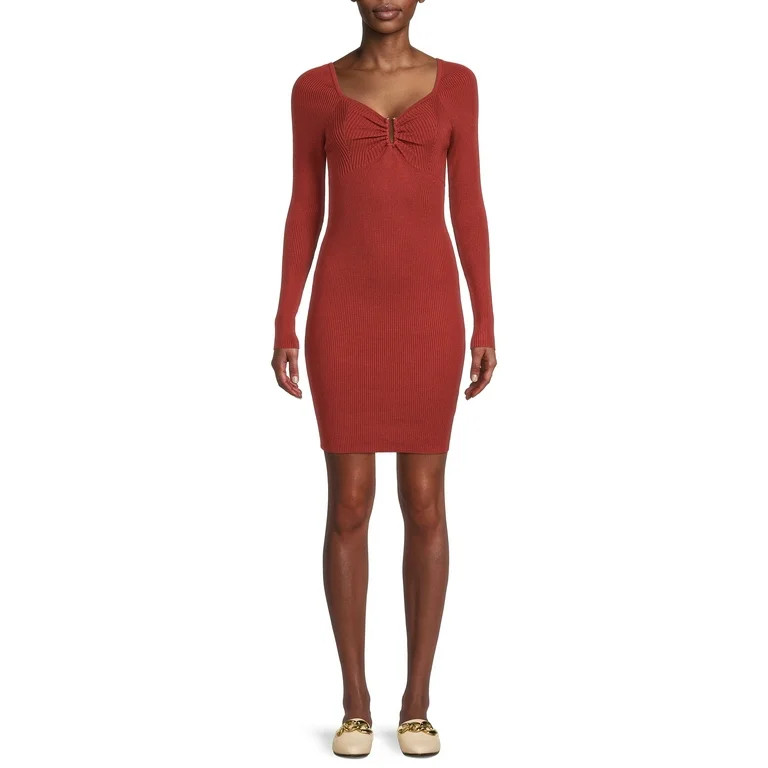 Madden NYC Women's and Junior's Sweater Dress with Long Sleeves - Walmart.com | Walmart (US)
