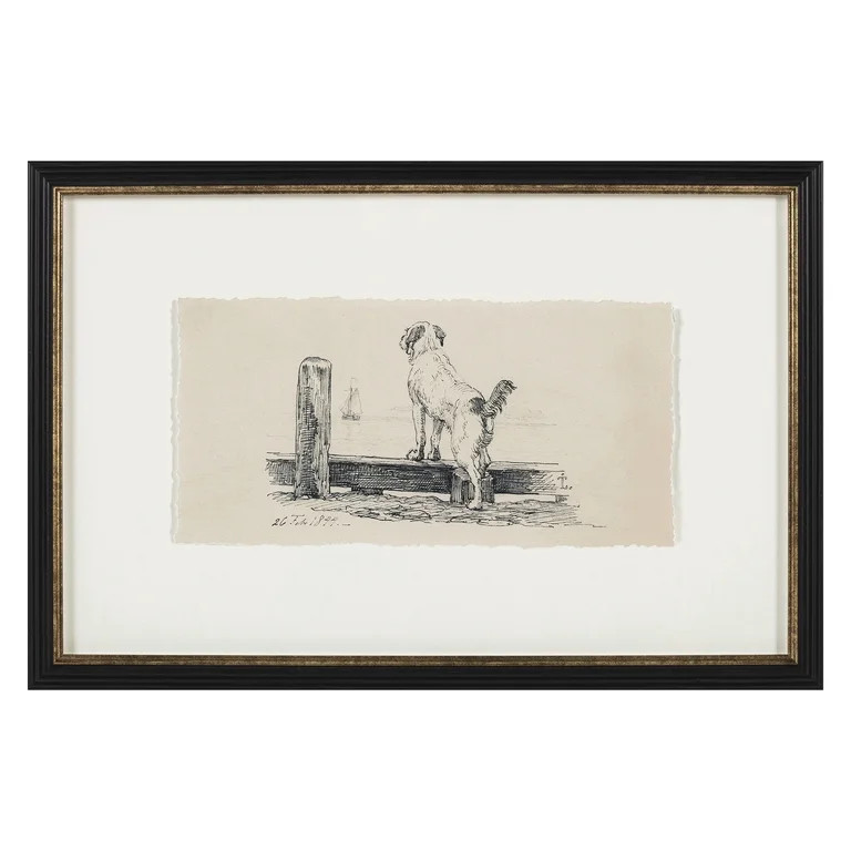 My Texas House Dog by the Beach Framed Art 24x16 | Walmart (US)