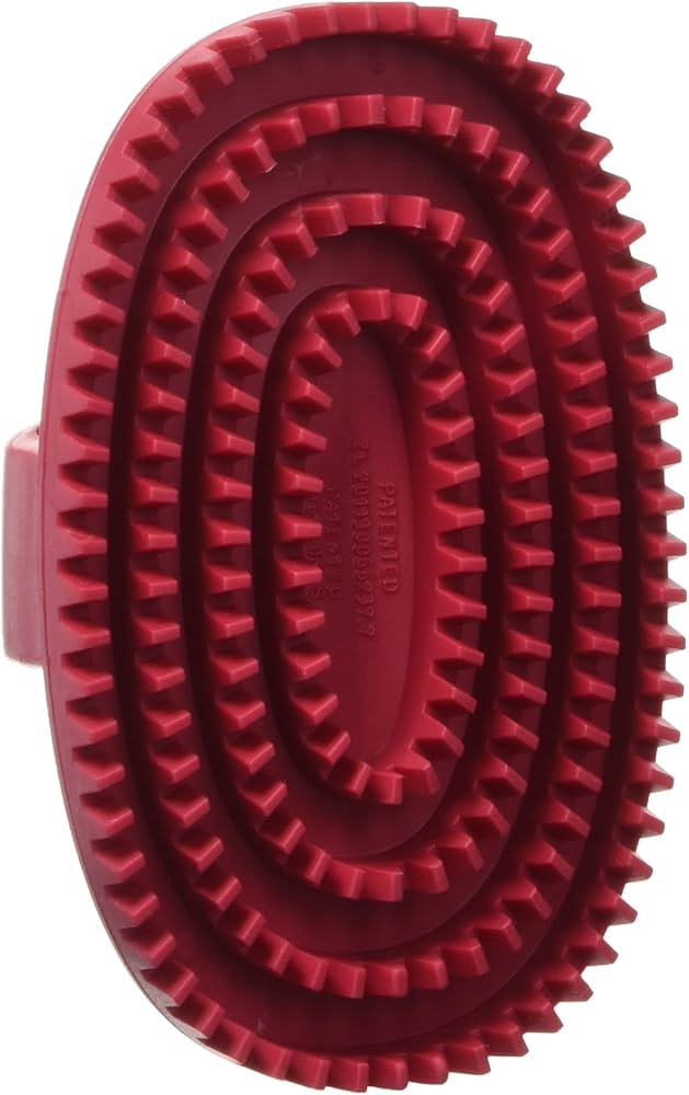 Essentials Rubber Curry Grooming Brush with Loop Handle Red | Amazon (US)