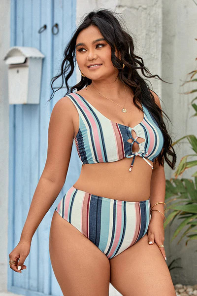 Wild Ronarce Scoop High Waist Tummy Control Plus Size Bikini | Cupshe