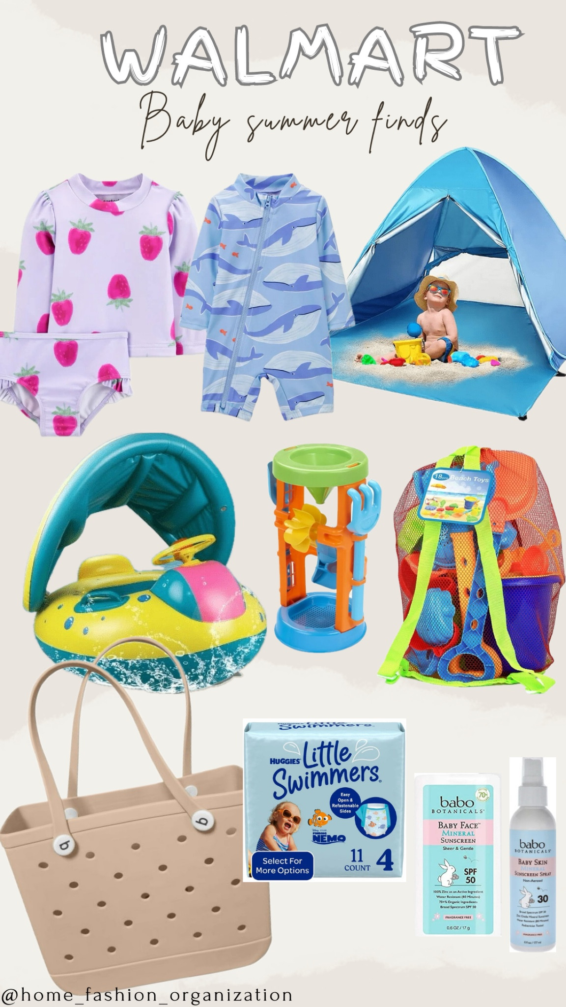 Walmart baby summer finds - Bathesuit - tent - floating- beach toys - beach bag - swimming diaper - babo sunscreen - body sunscreen - face sunscreenn

#LTKFindsUnder100 #LTKBaby #LTKFamily