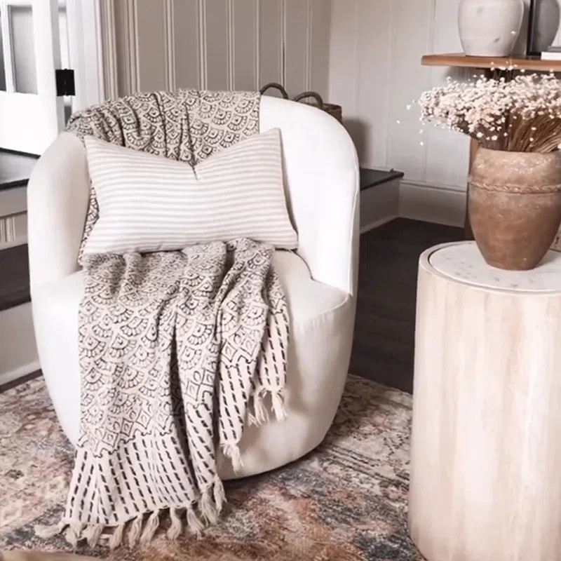 Zaria 28" Wide Swivel Barrel Chair | Wayfair North America