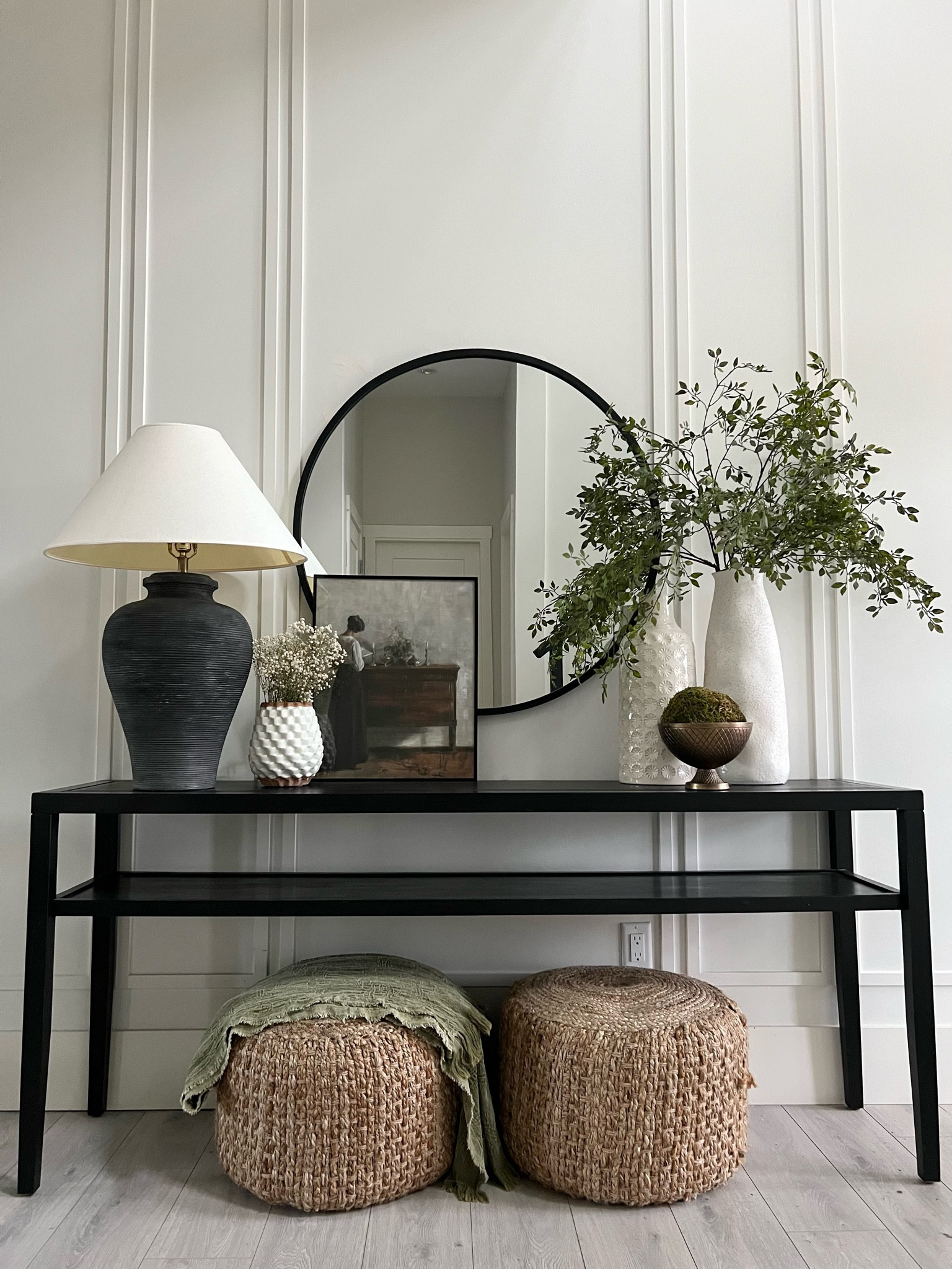 My current console styling! 
Lighter, fresher, brighter 
Modern organic home decor 

#LTKhome #LTKfamily #LTKFind