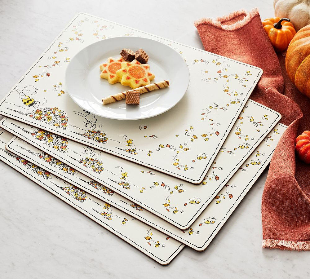 Peanuts™ Fall Leaves Cork Placemats - Set of 4 | Pottery Barn (US)