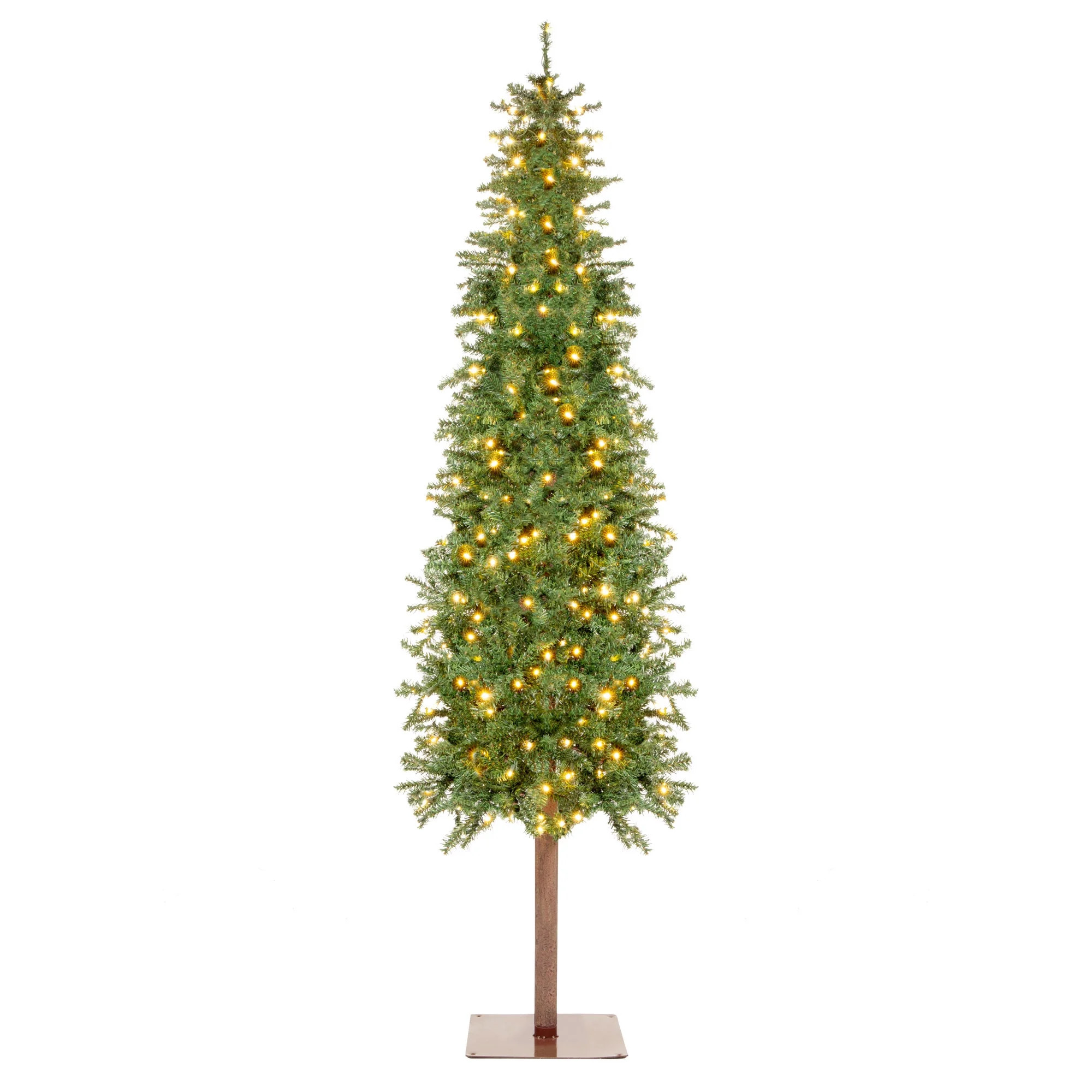 Best Choice Products 6ft Pre-Lit Pencil Christmas Tree, Hinged Holiday Decoration w/ 250 LED Ligh... | Walmart (US)