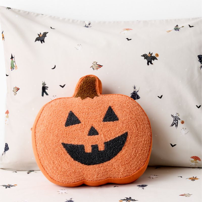 Halloween Pumpkin Kids Throw Pillow by Joan Anderson | Crate & Barrel