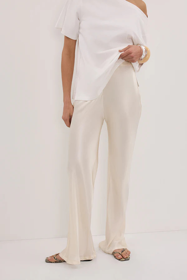 NIKKI CREAM SATIN BIAS PANT | DISSH