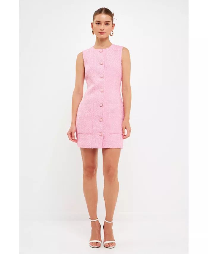 endless rose Women's Sleeveless Tweed Mini Dress - Macy's | Macy's