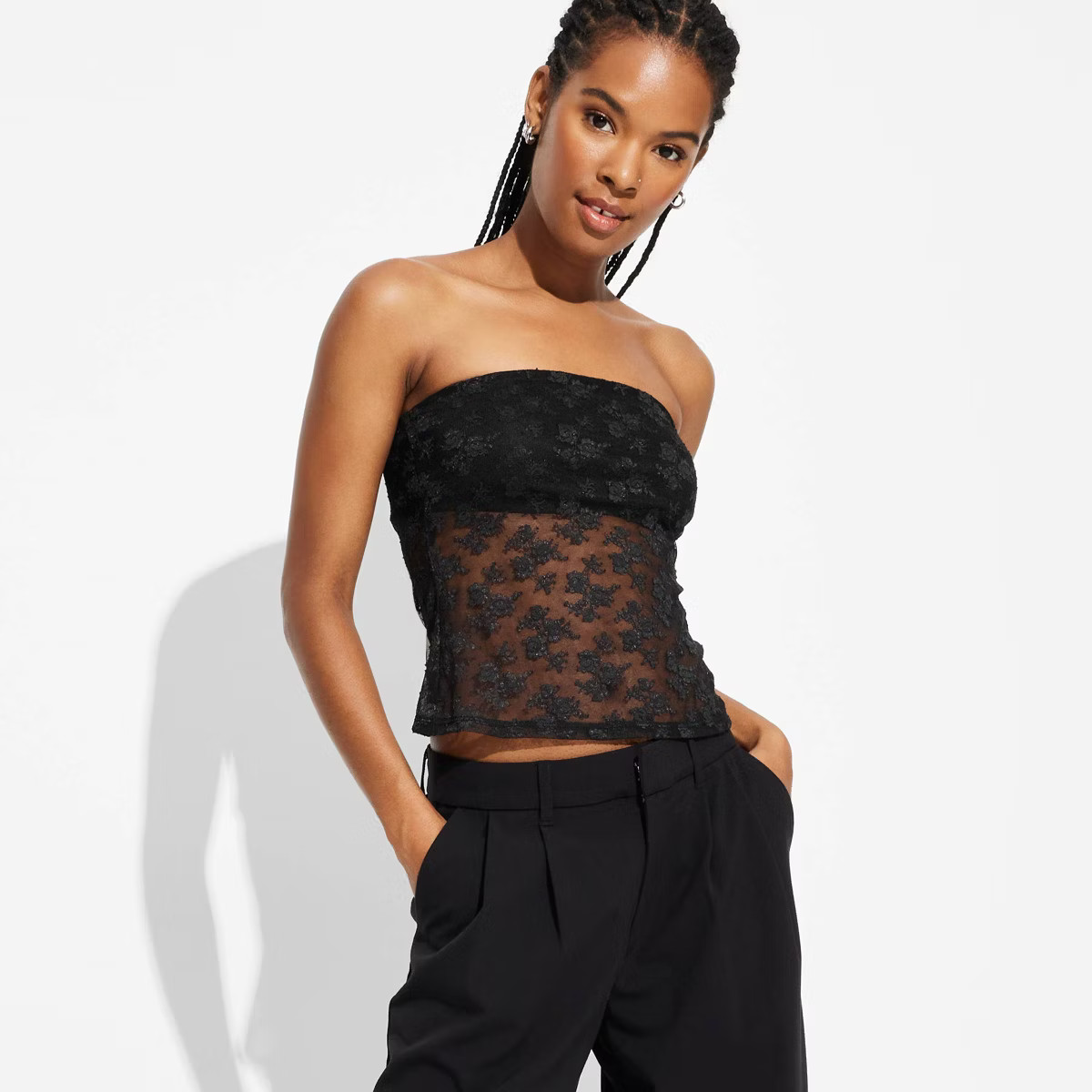 Women's Lace Tube Top - Wild Fable™ Black M | Target