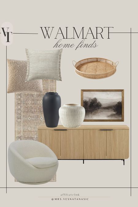 Walmart home finds I am loving now! This fluted sideboard is so beautiful and affordable! I love this swivel chair and decor for affordable styled home! 

@walmart #walmarthome #walmartfind #walmartdeals #walmarthomefinds #sideboard #chair #swivelchair #throwpillow #tray #home #homedecor 

#LTKsalealert #LTKhome