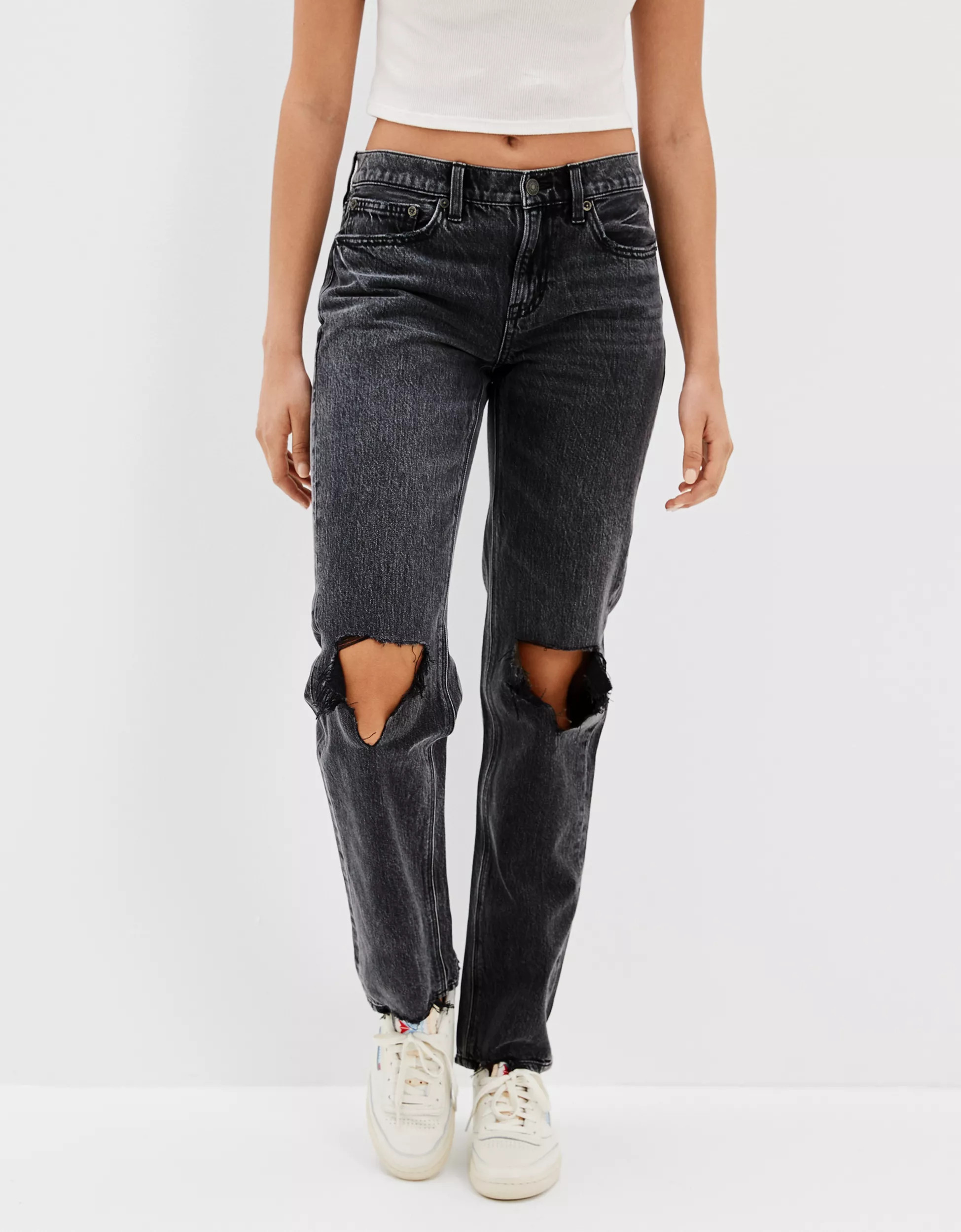 AE Ripped Low-Rise '90s Straight Jean | American Eagle Outfitters (US & CA)