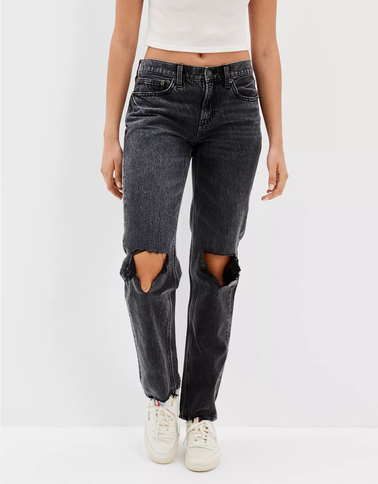 AE Ripped Low-Rise '90s Straight Jean | American Eagle Outfitters (US & CA)
