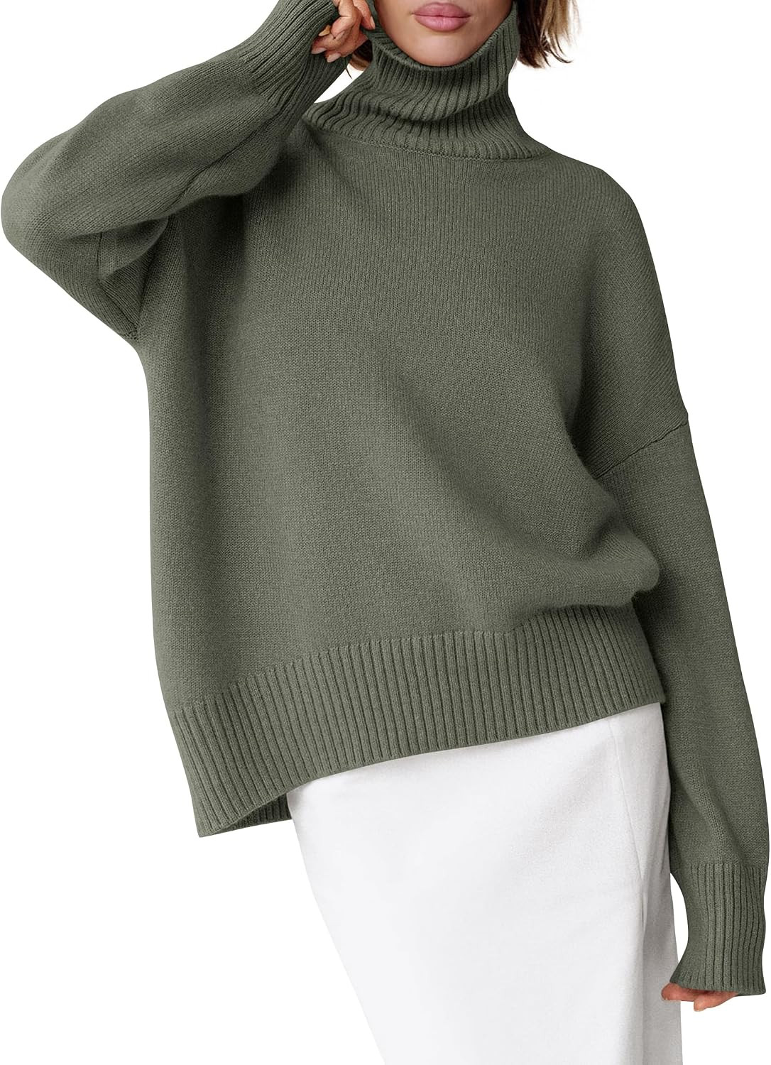 ANRABESS Women Turtleneck Oversized Long Sleeve Knit Sweater | Amazon (US)