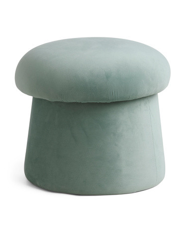 Velvet Mushroom Storage Ottoman | TJ Maxx
