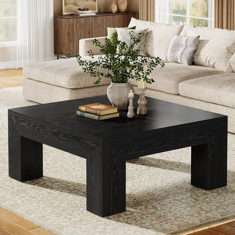 Finmind 39.4-Inch Square Coffee Table for Living Room, Farmhouse All Wood Accent Center Cocktail ... | Walmart (US)