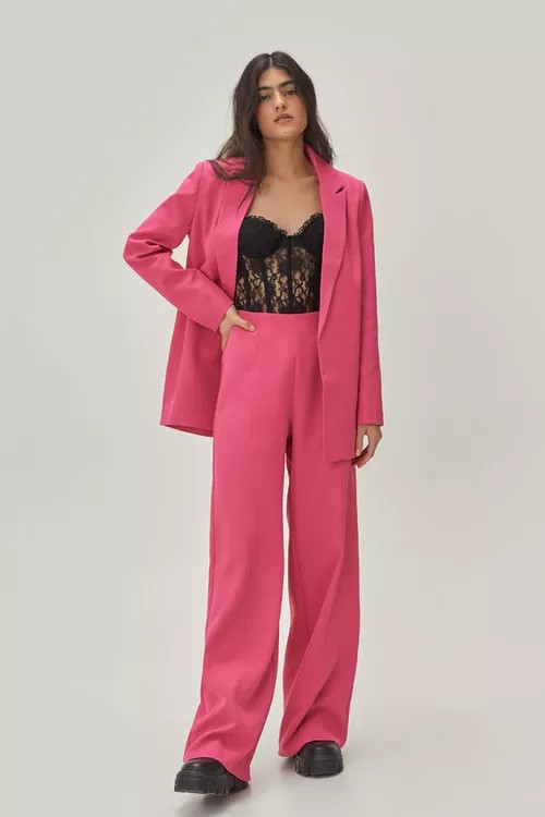 Sleek Tailored Wide Leg Pants | Nasty Gal (US)