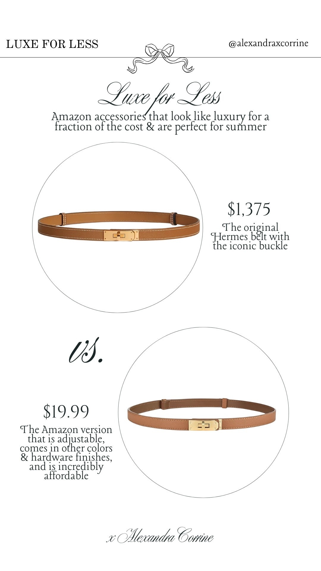 Amazon accessories that look like luxury for a fraction of the cost & are perfect for this upcoming summer 🥂🤍🦪

Luxury for less, bougie on a budget, Amazon accessories, summer accessories, designer for less, chic summer style, belt 

#LTKSaleAlert #LTKSeasonal