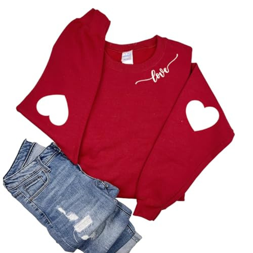 KIEKIECOO Oversized Valentines Day Sweatshirt for Women Loose Fit Heart Sweater Crewneck Pullover Long Sleeve Graphic Tees | Amazon (US)