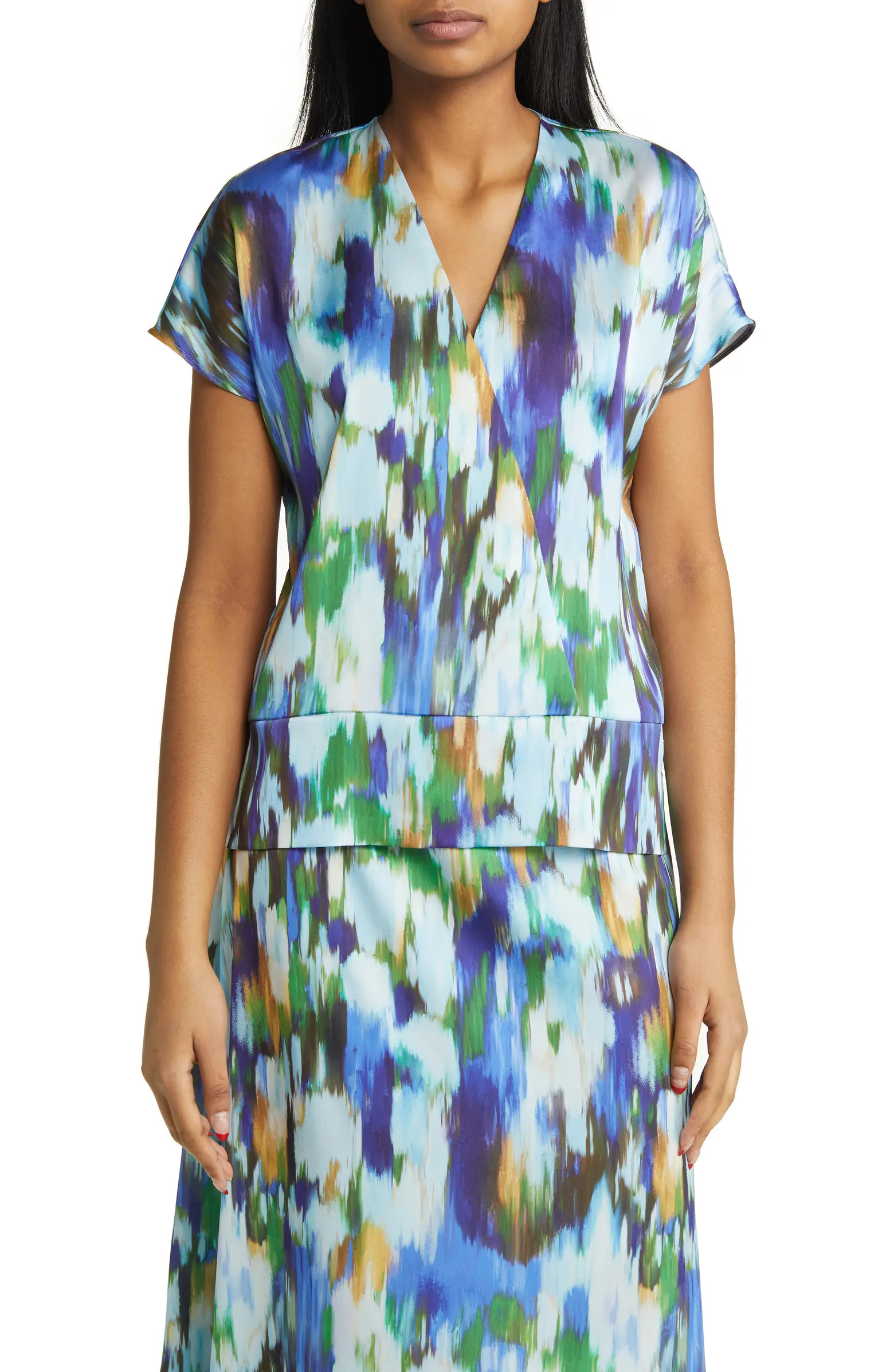 Misook Watercolor Crêpe de Chine Top | Nordstrom | Nordstrom