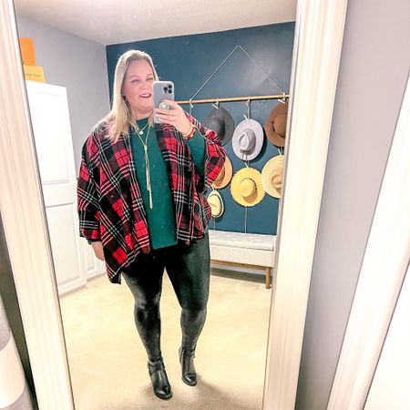 A perfect Christmas outfit. I love that this includes green and a red plaid that works great with my faux leather Spanx leggings. 

Christmas | red plaid | black boots | necklace | gold long necklace | green sweater 

#LTKstyletip #LTKcurves #LTKSeasonal