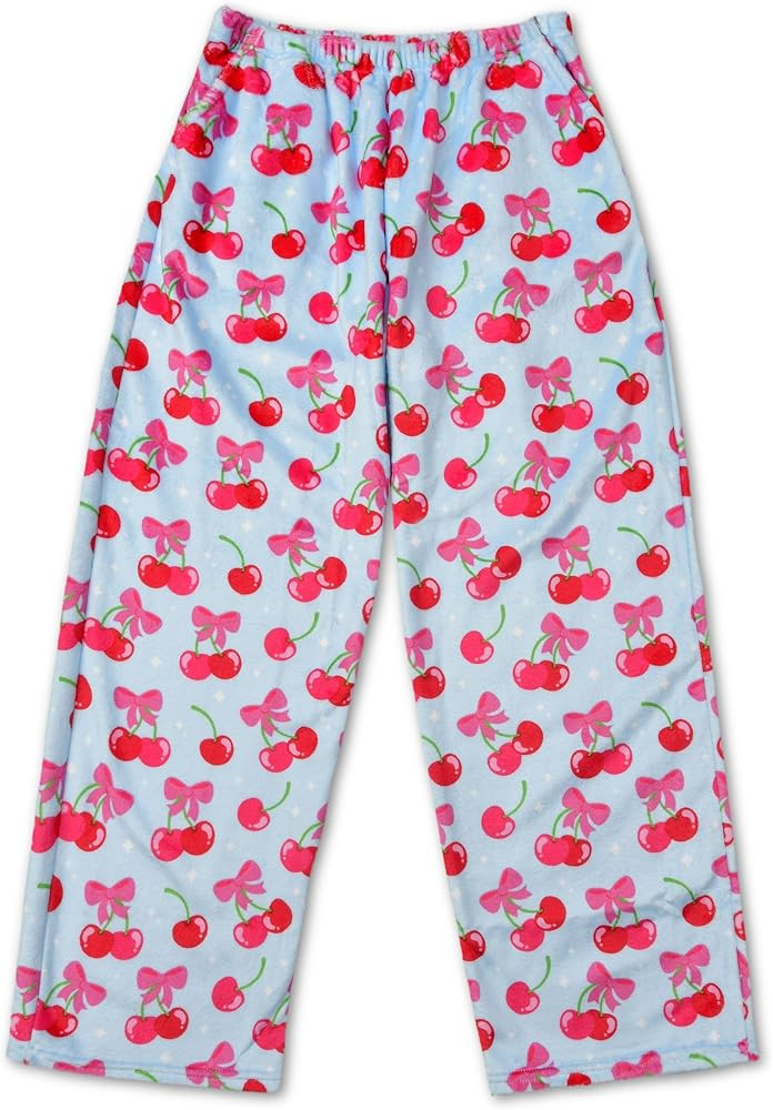 iscream Big Girls Silky Soft Plush Fleece Pants - Pretty in Print Collection | Amazon (US)