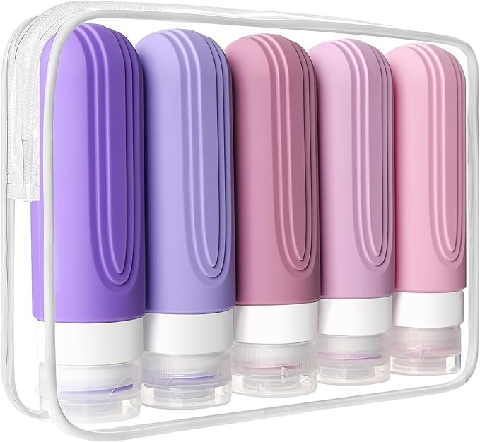 Travel Bottles for Toiletries, 5 Pack TSA Approved Travel Size Containers, 3oz Leak Proof Refilla... | Amazon (US)