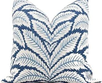 by Unbranded Indigo Blue Talavera Linen Pillow Cover by Brunschwig & Fils Decorative Pillow Cover... | Amazon (US)