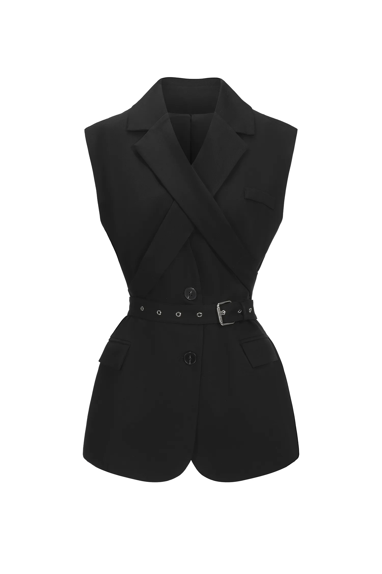 Hedar Lapel Sleeveless Top Coat | Bellabarnett Affiliate Marketing