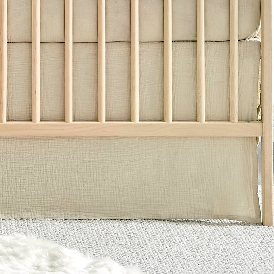 Levtex Baby - Cloud Muslin Crib Dust Ruffle - Baby Nursery - Beige Muslin - Beige Textured Muslin... | Amazon (US)