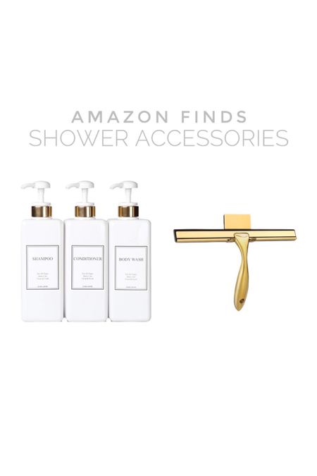 Amazon shower accessories, white and gold bathroom accessories gold shower squeegee 

#LTKsalealert #LTKstyletip #LTKhome