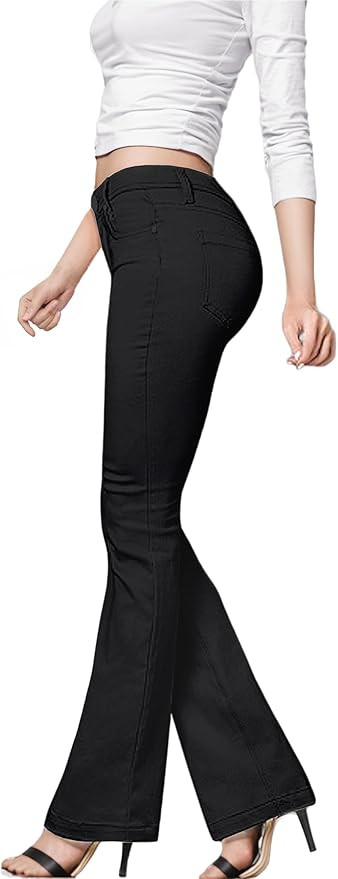 Hybrid & Company Womens Hyper Ultra Stretch Comfy Boot Cut Leg Flare Work Casual Pants | Amazon (US)