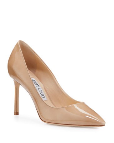 Jimmy Choo Romy Patent Pointed-Toe 85mm Pump | Neiman Marcus