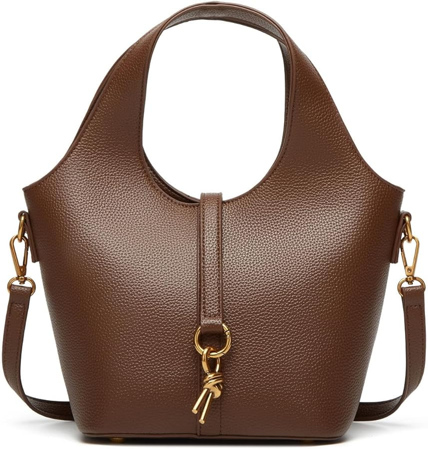 Women Bucket Bag PU Leather Hobo Bag Fashion Shoulder Crossbody Vintage Tote Small Handabg Purse | Amazon (US)