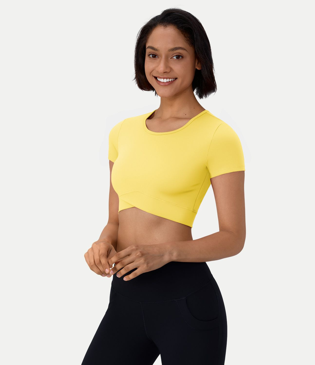Women’s Softlyzero™ Plush Crossover Hem Cropped Sports Top - Halara | HALARA