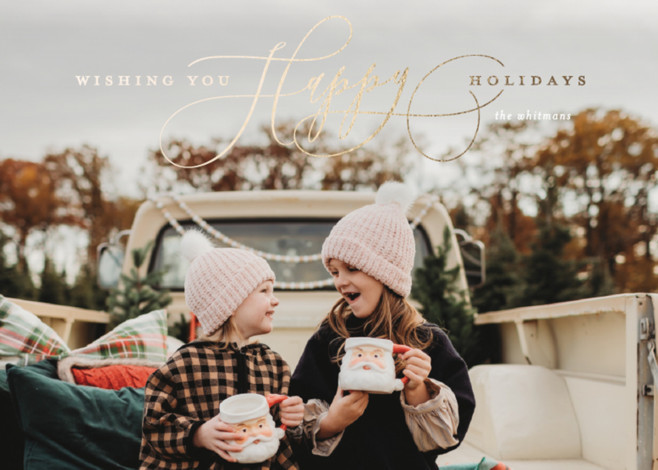 "Jubilantly" - Customizable Foil-pressed Holiday Cards in White by Lauren Chism. | Minted
