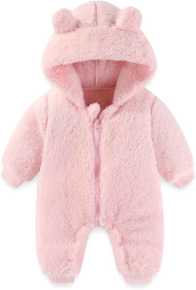 UVIPC Baby Newborn Bear Outfit Fleece Snowsuit Winter Clothes Hooded Jumpsuit Romper for Baby boy... | Amazon (US)
