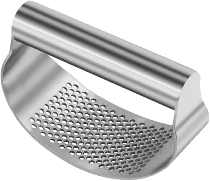 Garlic press tool, garlic puree tool, stainless steel garlic for home use, stir cutting, patting ... | Amazon (US)