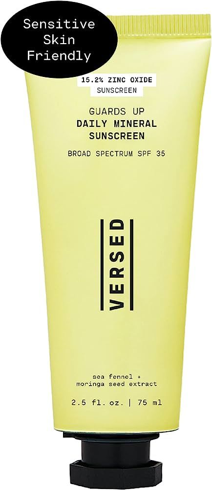 Versed Guards Up Daily Mineral Sunscreen - SPF 35 Zinc Oxide Broad Spectrum Sunscreen - Moringa S... | Amazon (US)