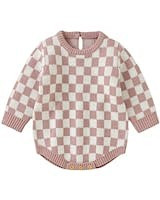 Infant Baby Girl Boy Knitted Sweater Romper Jumpsuit Checkerboard Plaid Print Long Sleeve Button ... | Amazon (US)